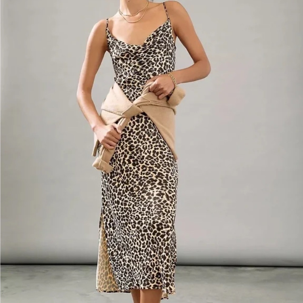 Anthropologie ÉLYSE PRINTED BIAS SLIP DRESS